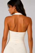 Women's Ivory halter top by NVS Movement, product view