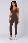 Women's Espresso halter top and legging by NVS Movement, product view