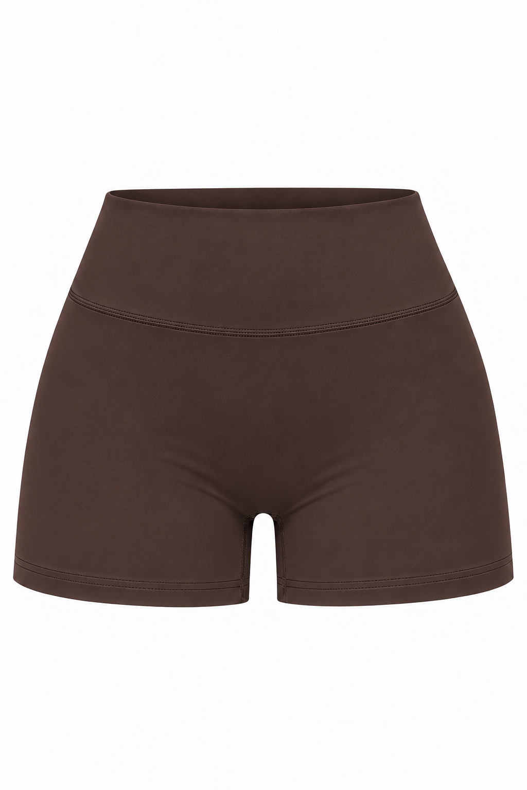 espresso brown activewear shorts flatlay